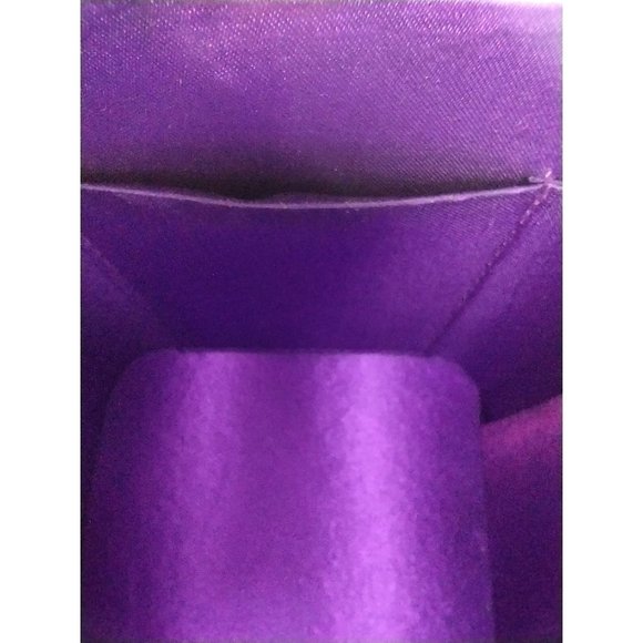 Purple Zipper Closure Makeup Cosmetics Beauty Product Travel Case Mirror Pockets - Picture 11 of 12